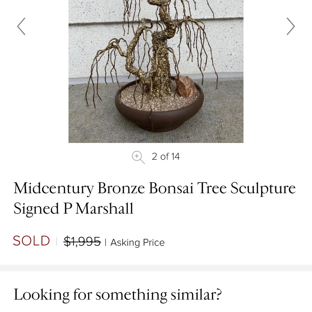 1950s Bronze Bonsai Tree Sculpture，very heavy - Picture 5 of 9